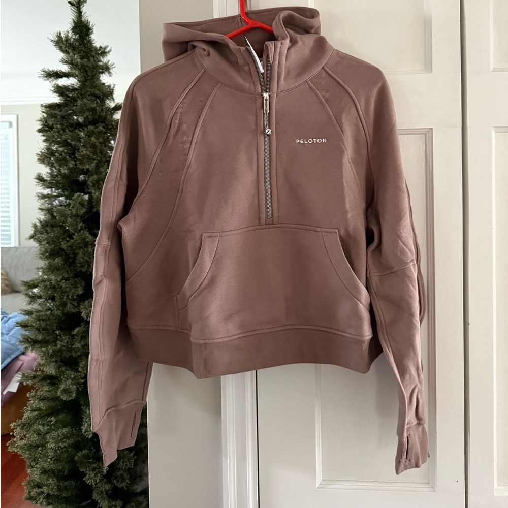 NWT LULULEMON SCUBA OVERSIZED HALF- ZIP HOODIE Taupetastic Brown M/L